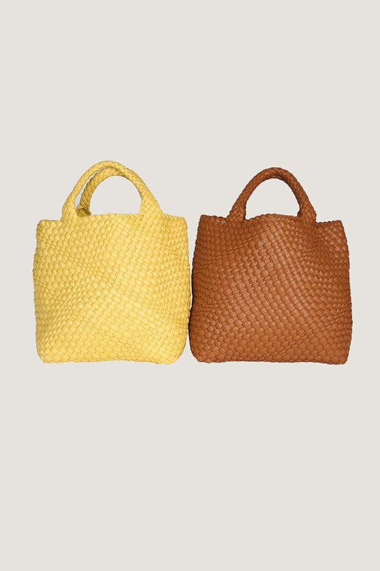 Sunshine Woven bag medium Yellow - Jake J Shop