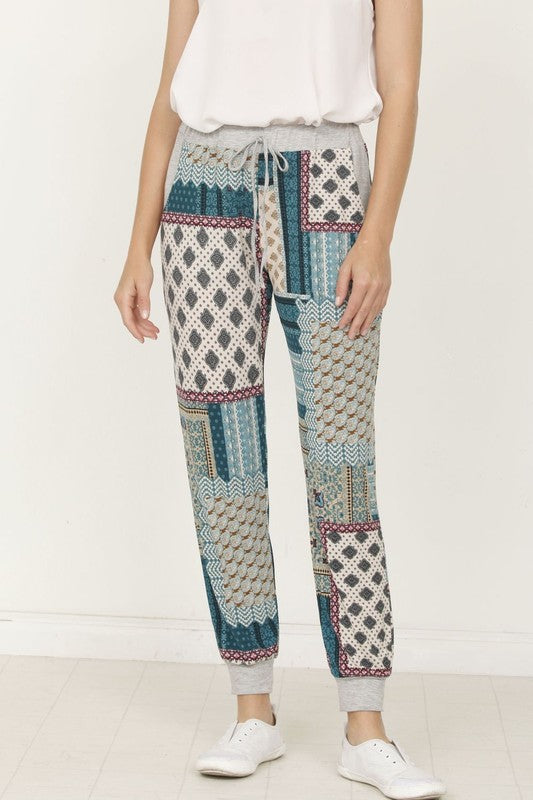 Quilted Print Joggers - Jake J Shop