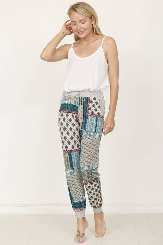 Plus Quilted Print Joggers - Jake J Shop