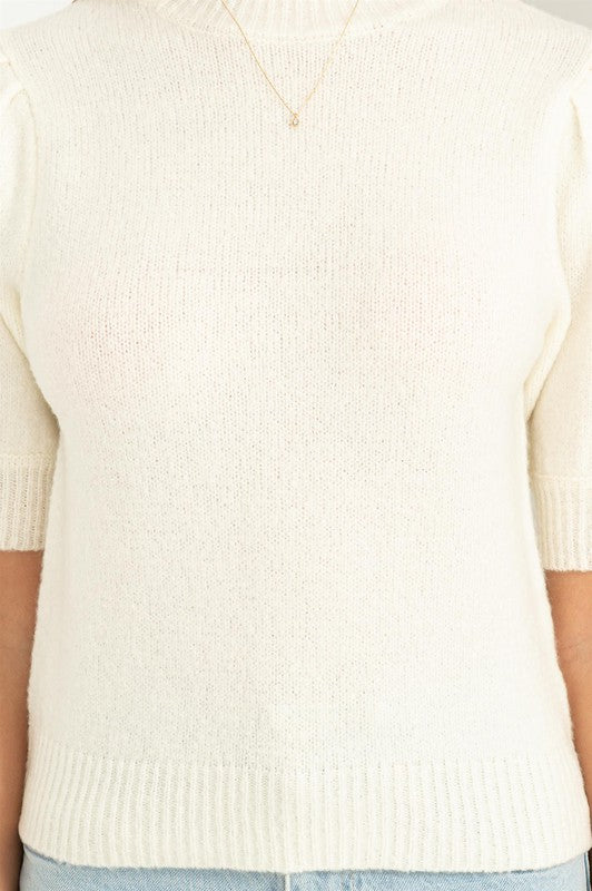 Lovely Embrace Puff Sleeve Sweater Top - Jake J Shop