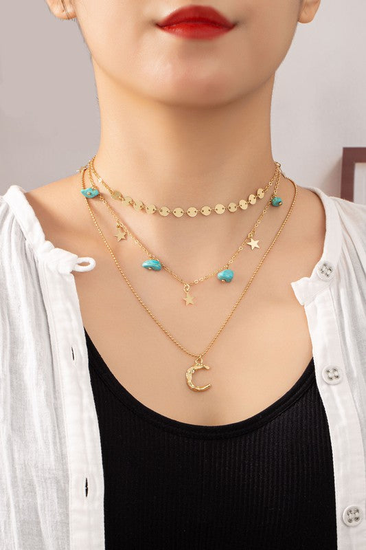 3 row mixed chain choker necklace - Jake J Shop