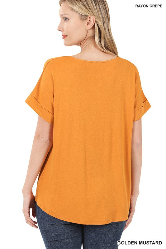 Rayon Span Crepe Knot-Front Top - Jake J Shop