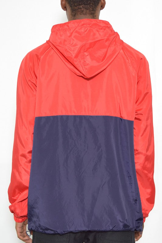 Color Block Anorak Jacket Pullover Windbreaker - Jake J Shop