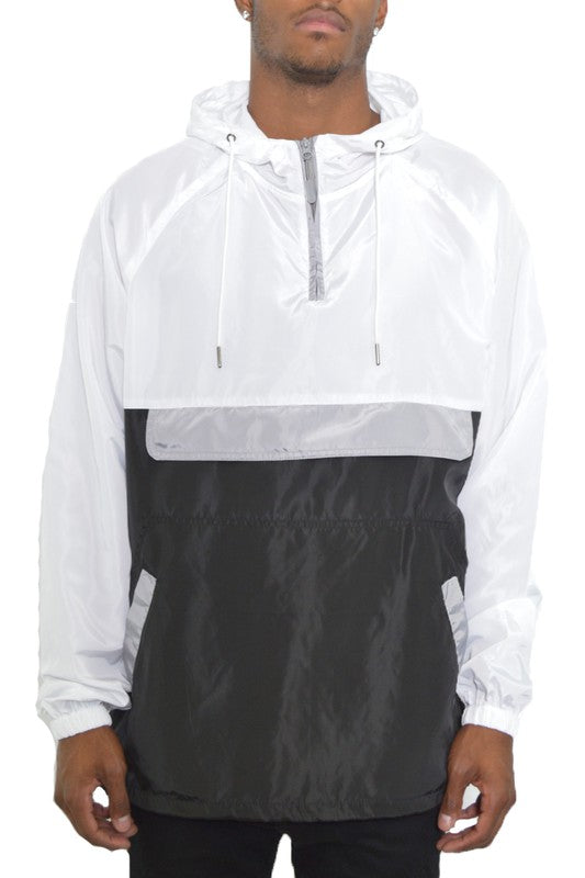 Color Block Anorak Jacket Pullover Windbreaker - Jake J Shop