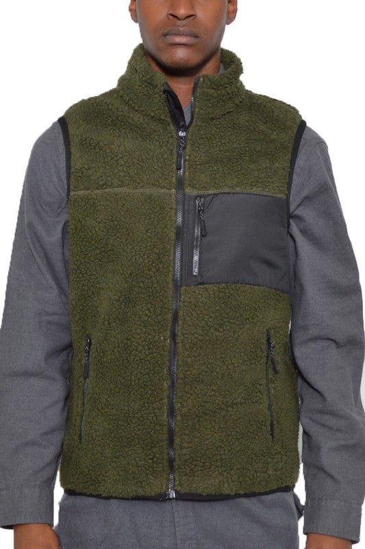 Padded Sherpa Fleece Vest - Jake J Shop