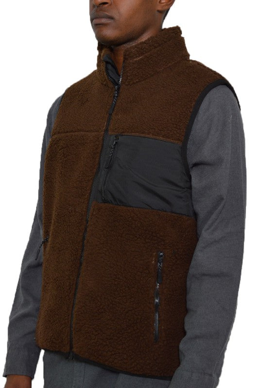 Padded Sherpa Fleece Vest - Jake J Shop