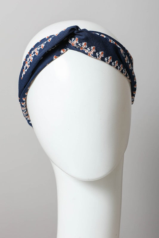 Bohemian Stitch Print Twist Headwrap - Jake J Shop