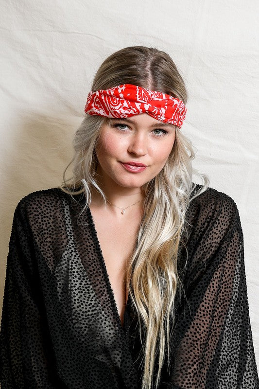 Large Paisley Print Bright Boho Headwrap - Jake J Shop