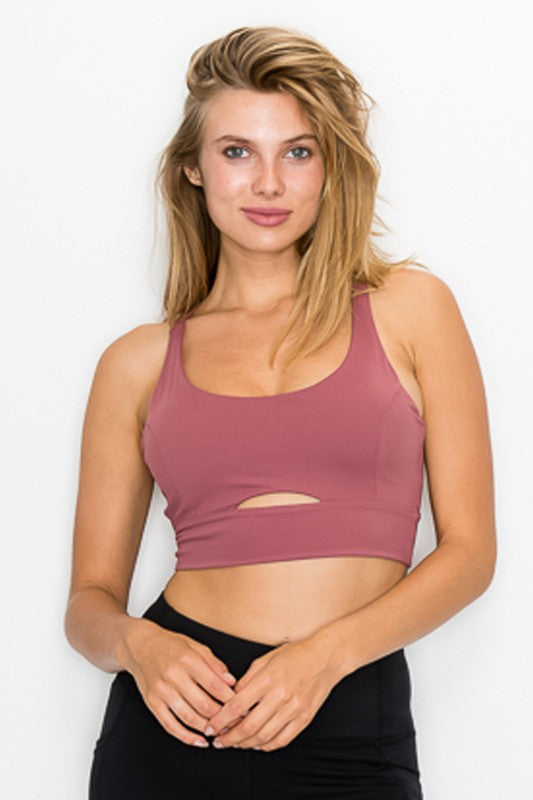 Cross Back Front Slit Sports Bra - Jake J Shop