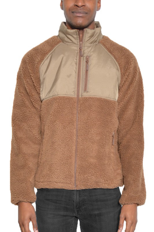 FULL ZIP SHERPA FLEECE JACKET - Jake J Shop