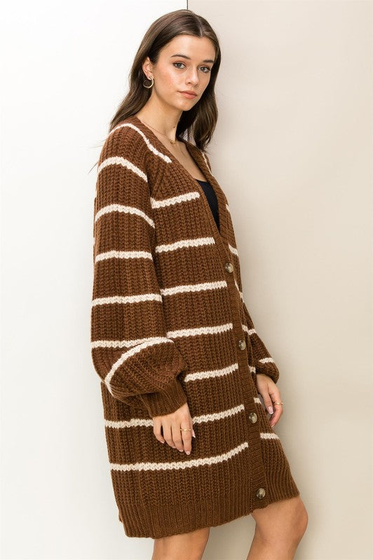 Made for Style Oversized Striped Sweater Cardigan - Jake J Shop