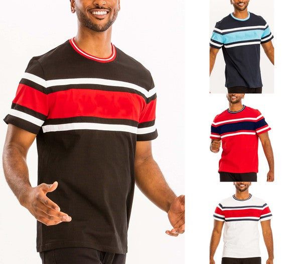 COTTON THREE STRIPE TSHIRT - Jake J Shop