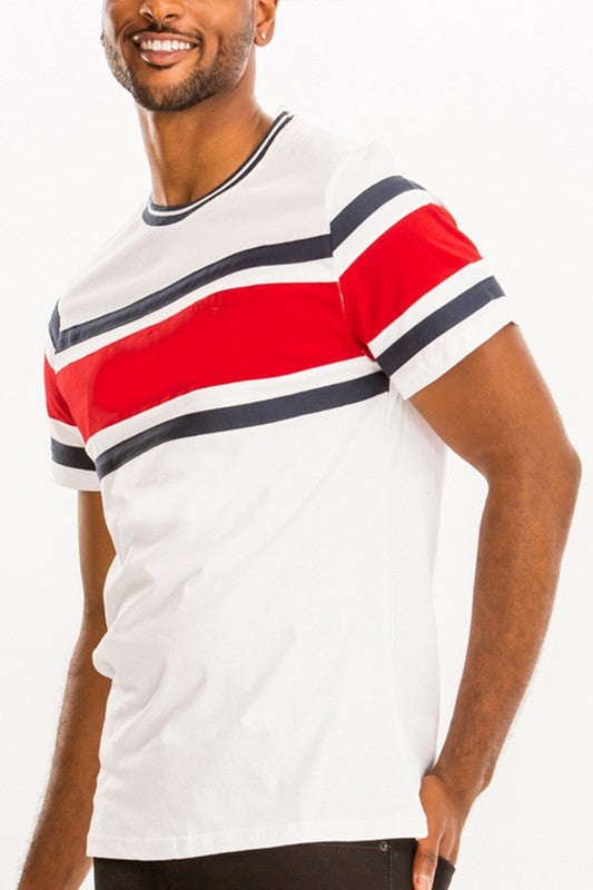 COTTON THREE STRIPE TSHIRT - Jake J Shop