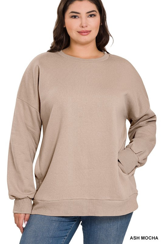 Plus Size long Sleeve Round Neck Sweatshirt