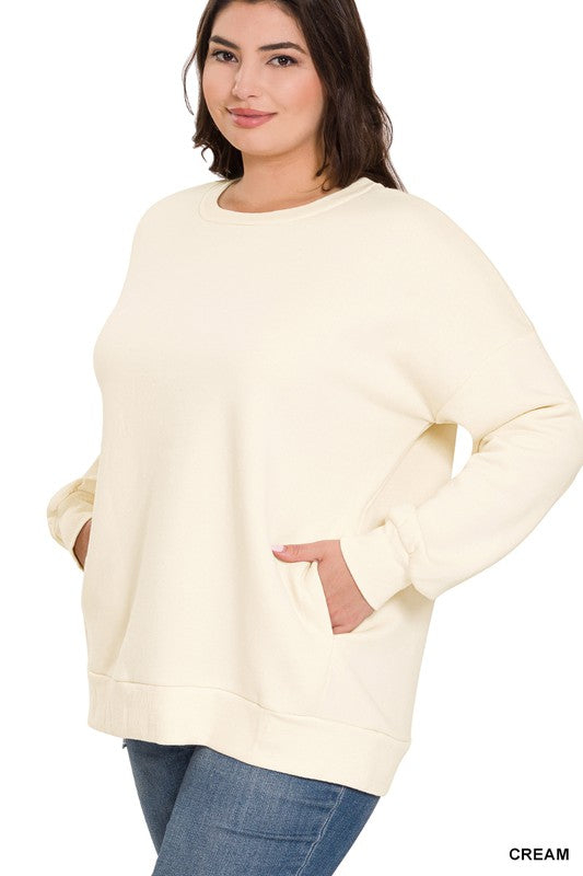 Plus Size long Sleeve Round Neck Sweatshirt