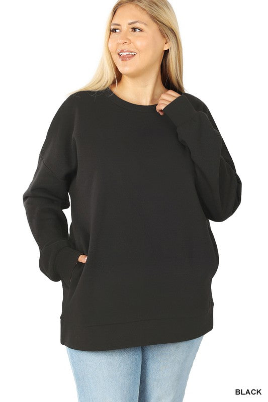 Plus Size long Sleeve Round Neck Sweatshirt