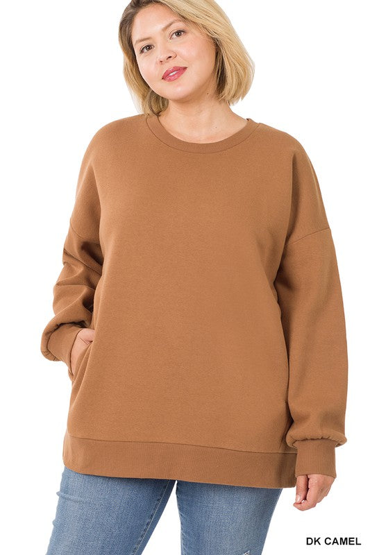 Plus Size long Sleeve Round Neck Sweatshirt