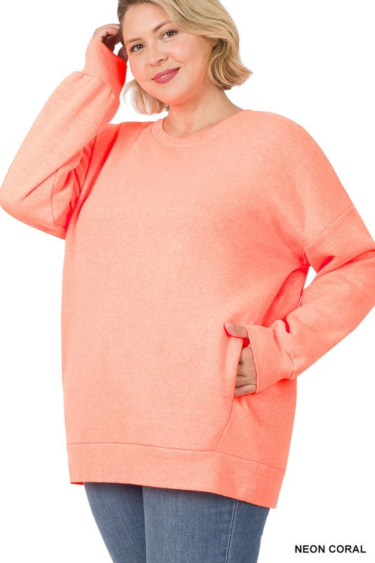 Plus Size long Sleeve Round Neck Sweatshirt