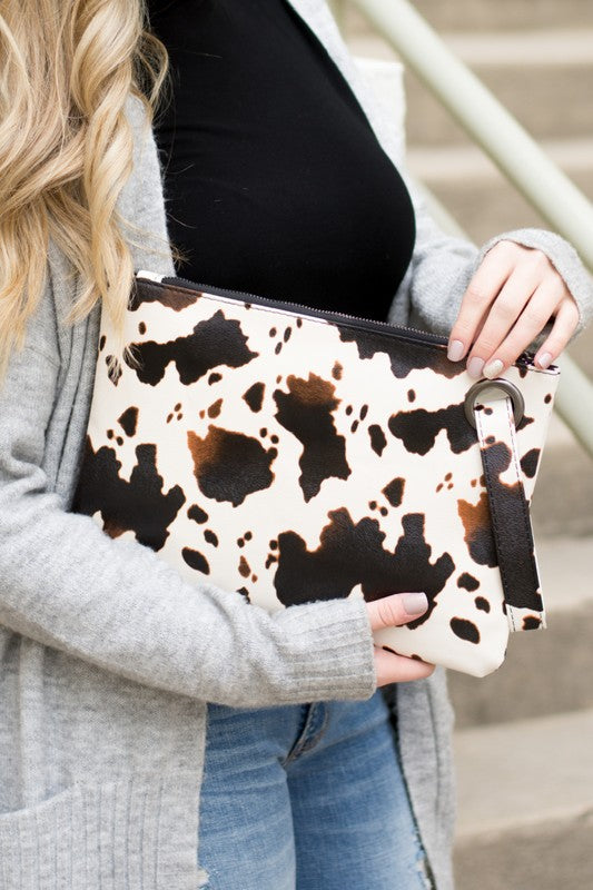 Cow Print Oversized Everyday Clutch - Jake J Shop