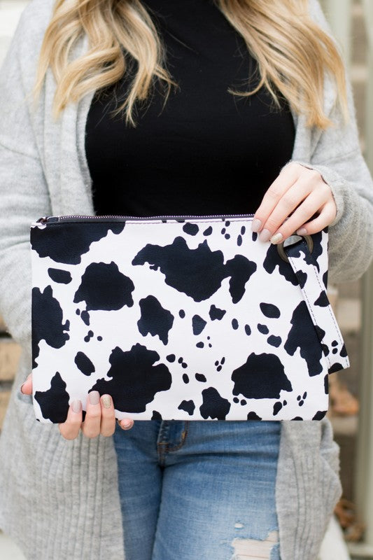 Cow Print Oversized Everyday Clutch - Jake J Shop