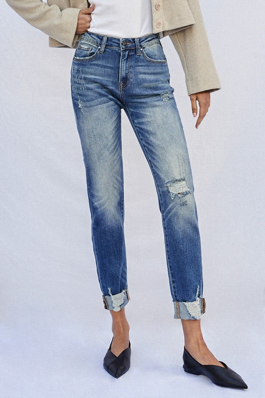 Raw Hem Boyfriend Jeans