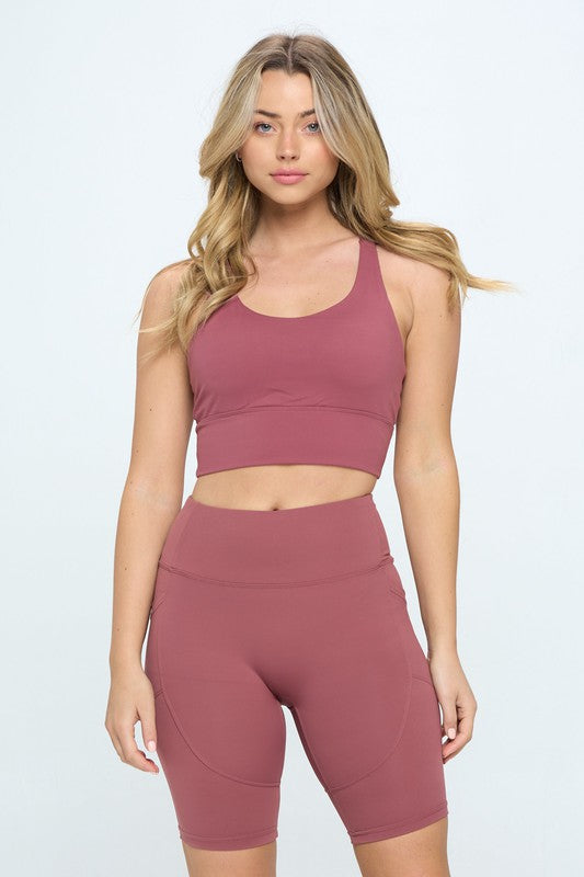 Criss Cross Back Sports Bra Active wear - Jake J Shop