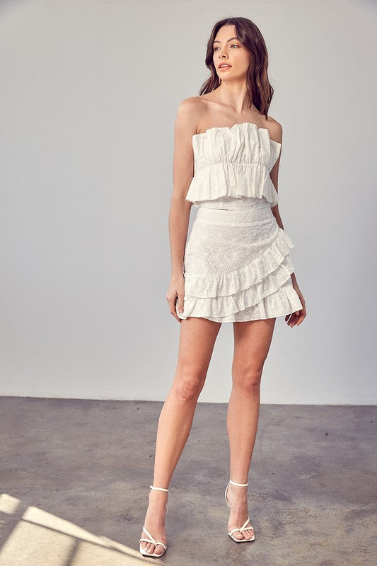 Eyelet Ruffle Skirt - Jake J Shop