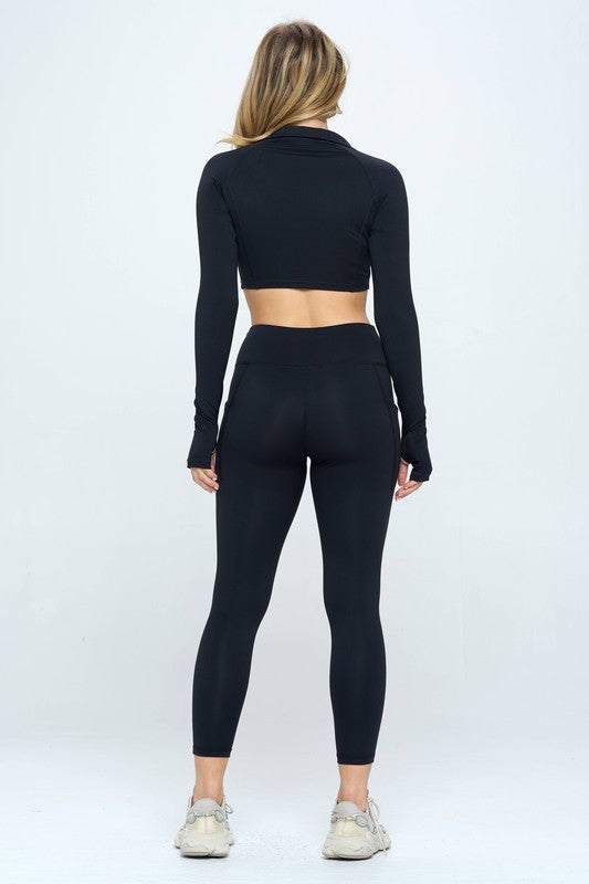 Long Sleeve Activewear Set Top and Leggings - Jake J Shop