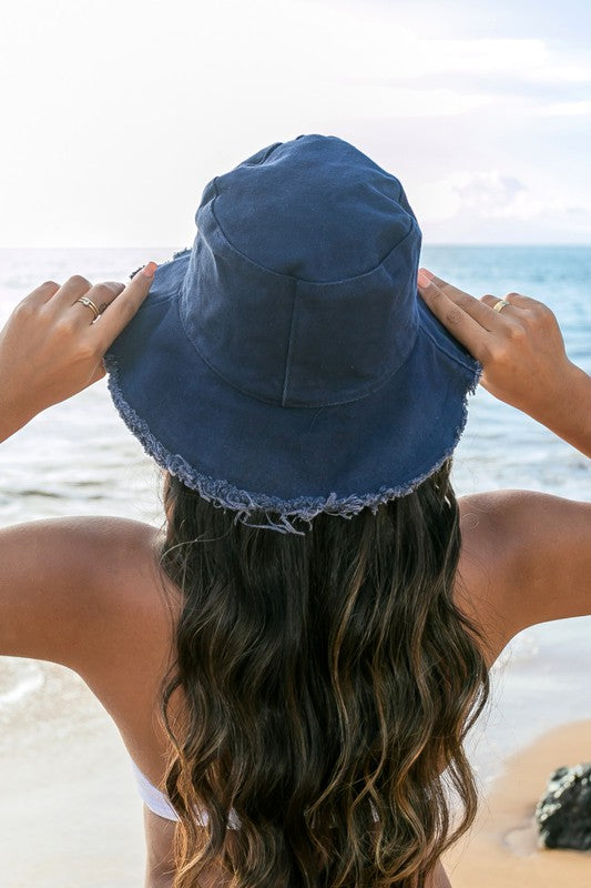 Frayed Edge Canvas Bucket Hat