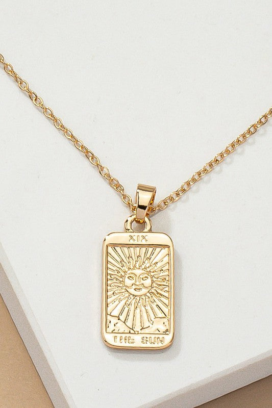 The Sun tarot card pendant necklace - Jake J Shop