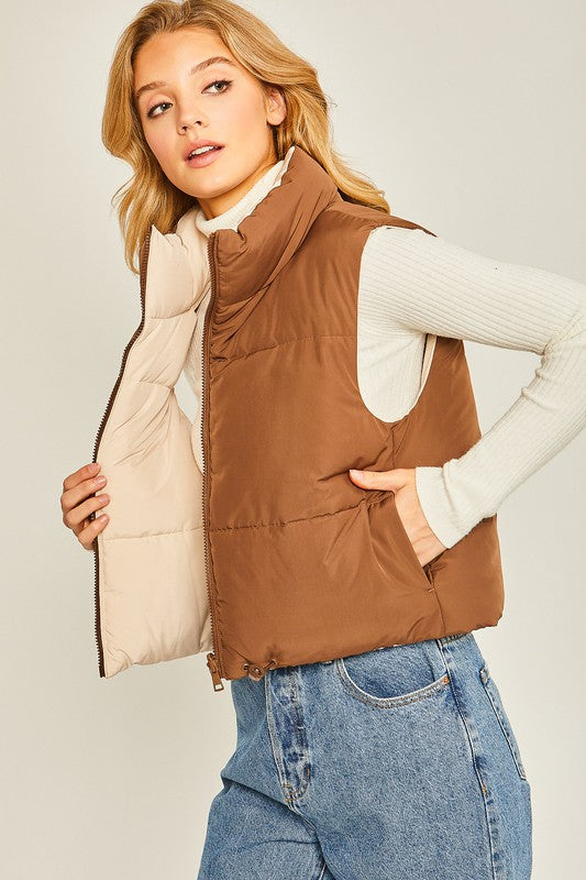 Woven Solid Reversible Vest - Jake J Shop