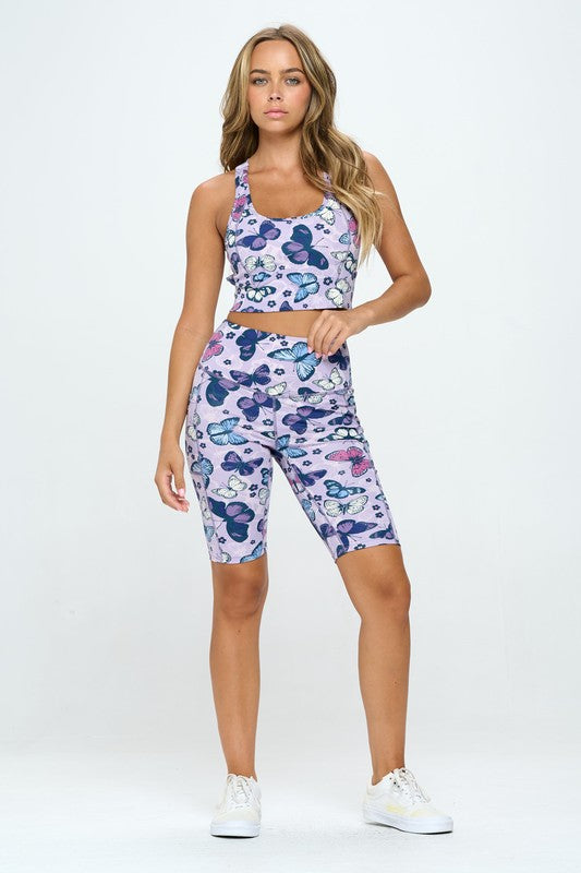 Butterfly print activewear set - Jake J Shop