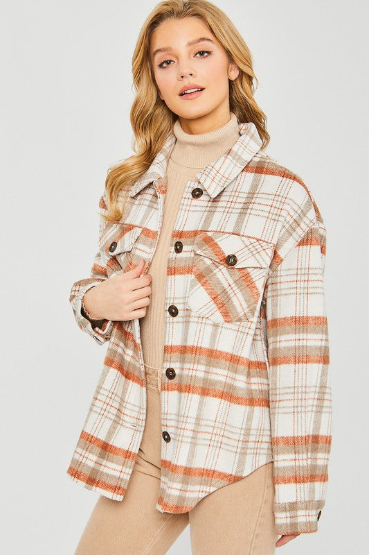 Plaid Bust Pocket Shacket - Jake J Shop