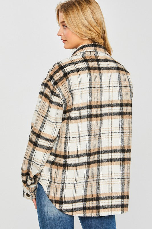 Plaid Bust Pocket Shacket - Jake J Shop