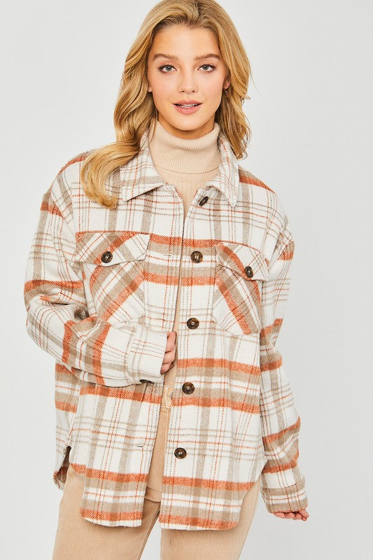 Plaid Bust Pocket Shacket - Jake J Shop