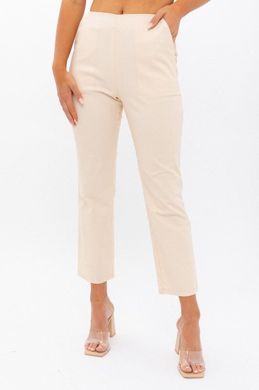 High-Waisted Crop Pants - Jake J Shop