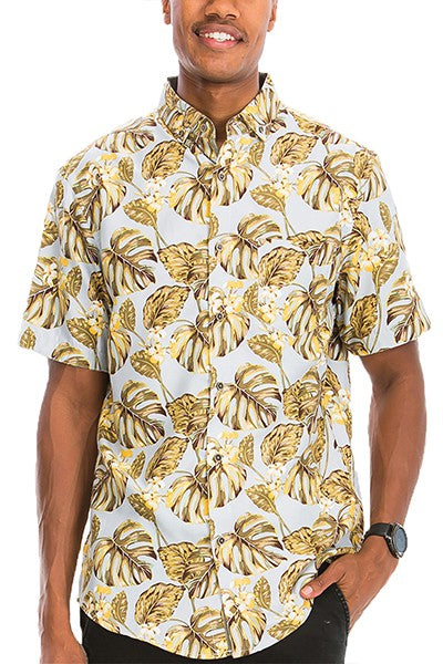 Hawaiian Print Button Down Shirt - Jake J Shop