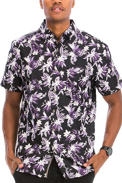 Hawaiian Print Button Down Shirt - Jake J Shop