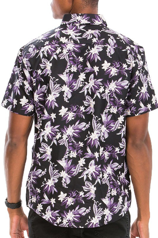 Hawaiian Print Button Down Shirt - Jake J Shop