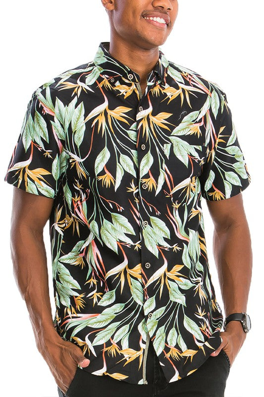 Hawaiian Print Button Down Shirt - Jake J Shop