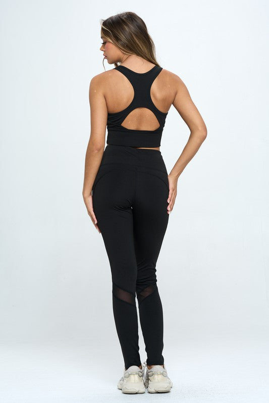 Women's Two Piece Activewear Set Cut Out Detail - Jake J Shop