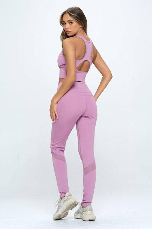 Women's Two Piece Activewear Set Cut Out Detail - Jake J Shop