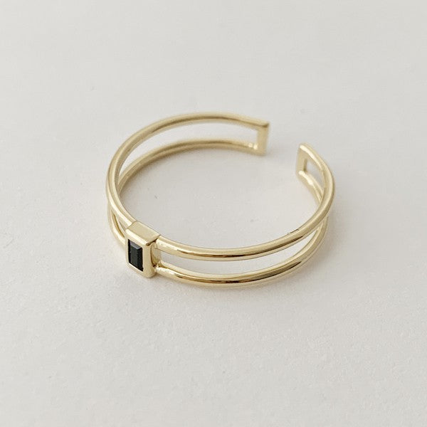 Genevieve Stack Ring plated with 18k gold - Jake J Shop