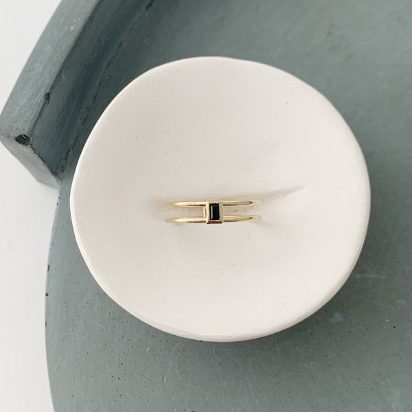 Genevieve Stack Ring plated with 18k gold - Jake J Shop