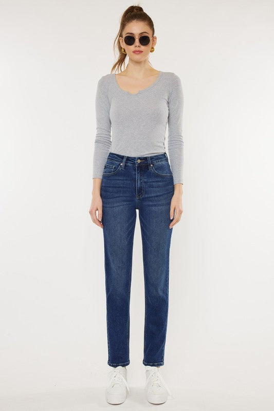 High Rise Slim Straight Jeans