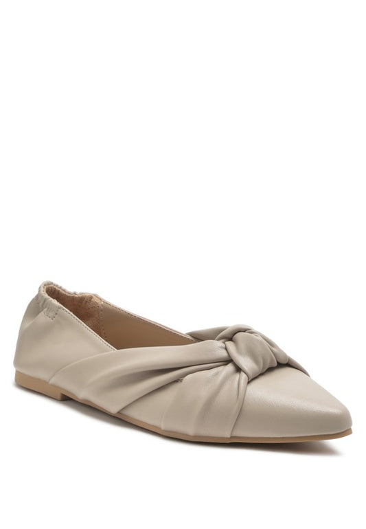 Norma Knot Detail Elasticated Ballet Flats - Jake J Shop