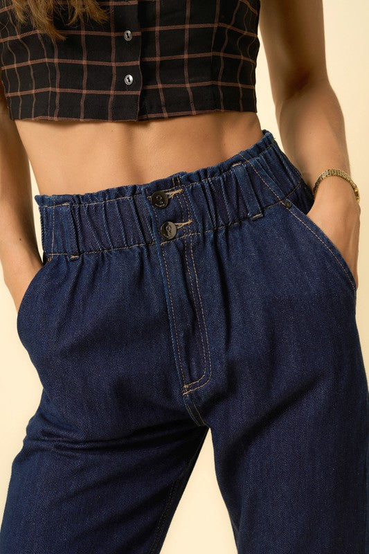 Super High Rise Roll Up Slouch Jeans