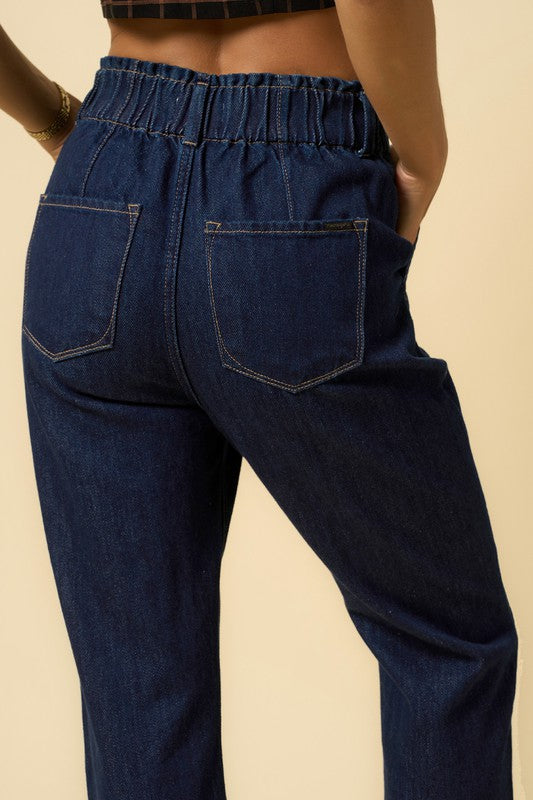 Super High Rise Roll Up Slouch Jeans