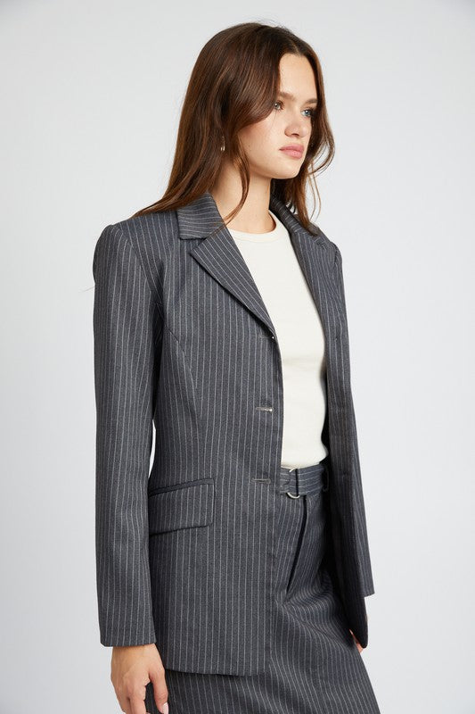 PIN STRIPED BLAZER JACKET - Jake J Shop