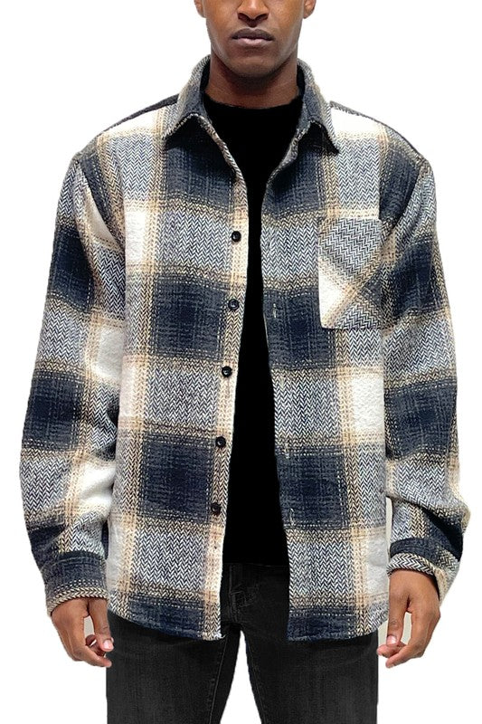 Super Thick Flannel Shirt Jacket Checkered Plaid Shacket - Jake J Shop